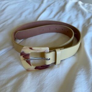 Cream Belt with Marbled Buckle